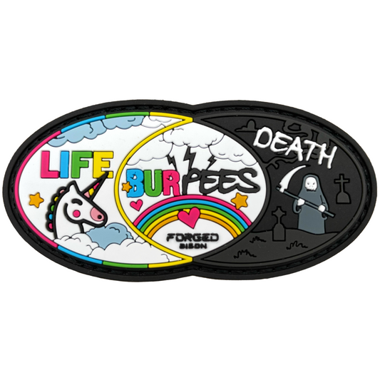 Parche "Life Death Burpees" PVC con velcro - Forged Bison