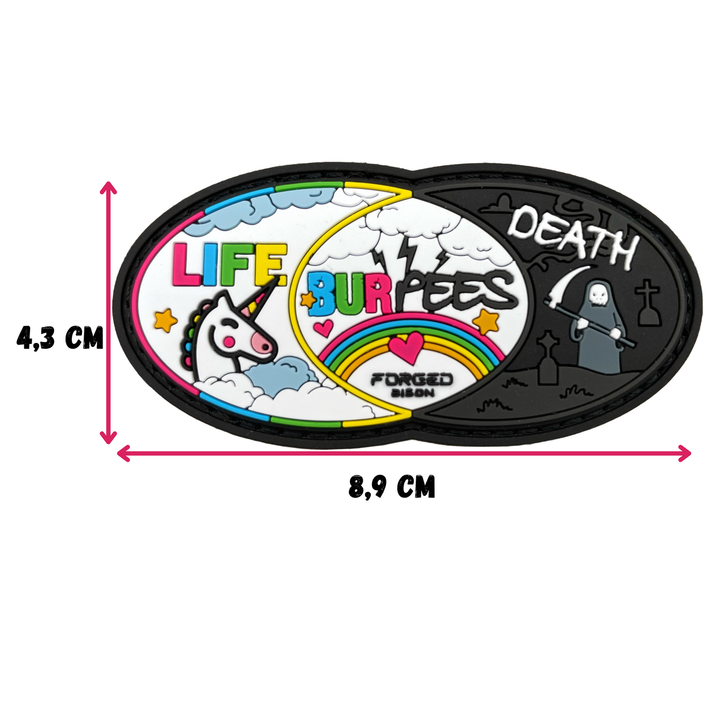 Parche "Life Death Burpees" PVC con velcro - Forged Bison